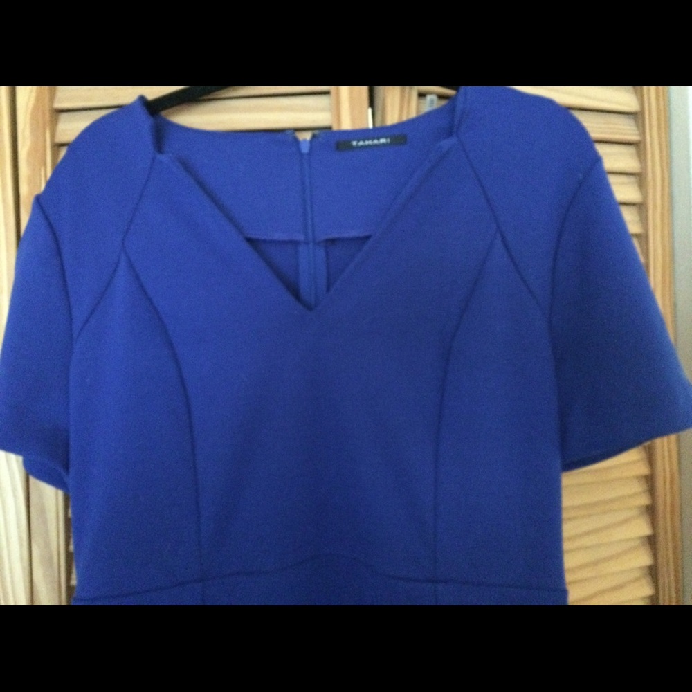 Blue, short sleeved Tahari dress